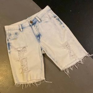 BULLHEAD DENIM distressed acid washed jean shorts size men’s 28